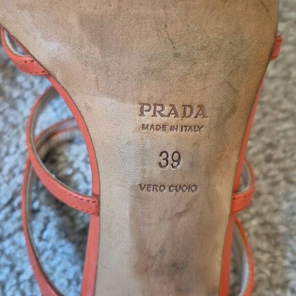 Prada Women’s Shoes Open Toe Heels Size US  8.5 EU 39 - Picture 7 of 9